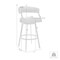 Armen Living Dione 30" Bar Height Swivel Gray Faux Leather and Brushed Stainless Steel Bar Stool 840254335127 - alternate 9
